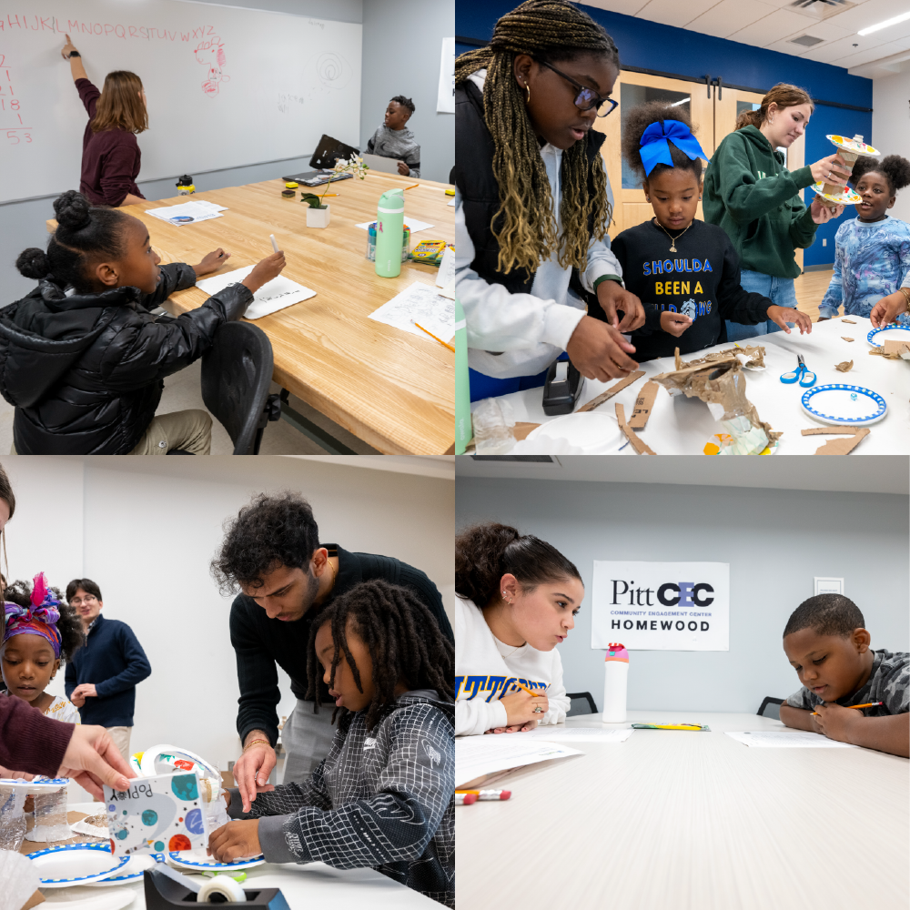 a collage of youth and tutors participating in PittEnrich sessions