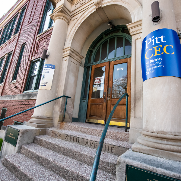 outside of the community engagement center in the hill district