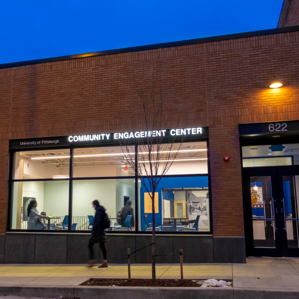 outside of the community engagement center in homewood