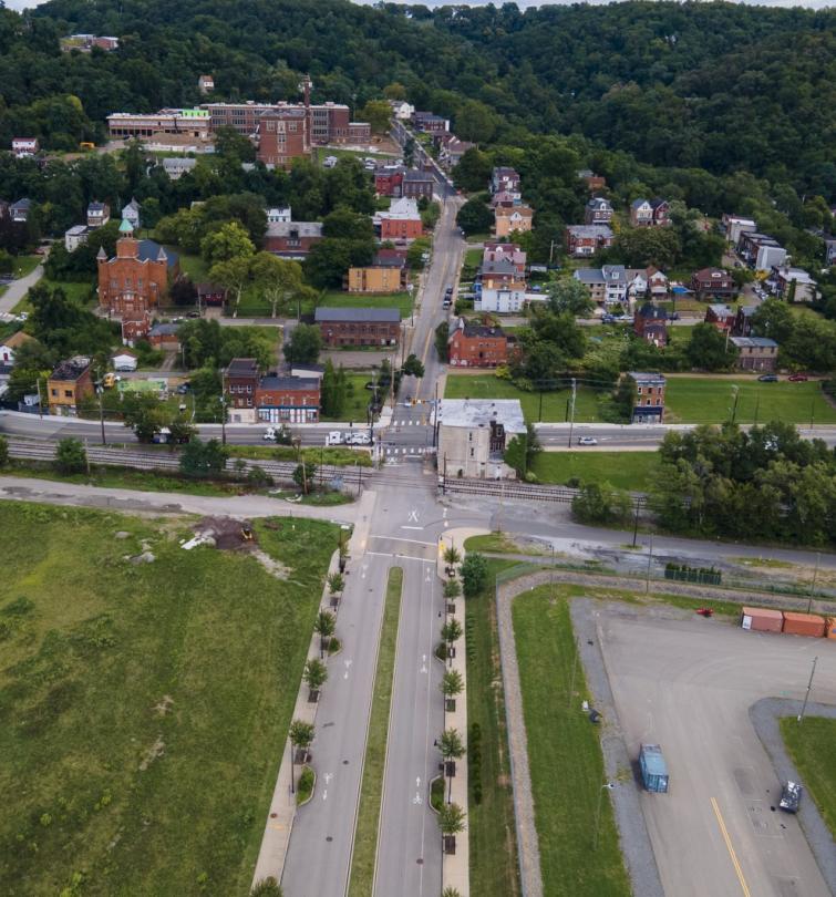 an aerial view of hazelwood