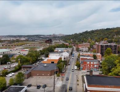 an aerial view of hazelwood