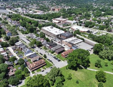 drone image of homewood