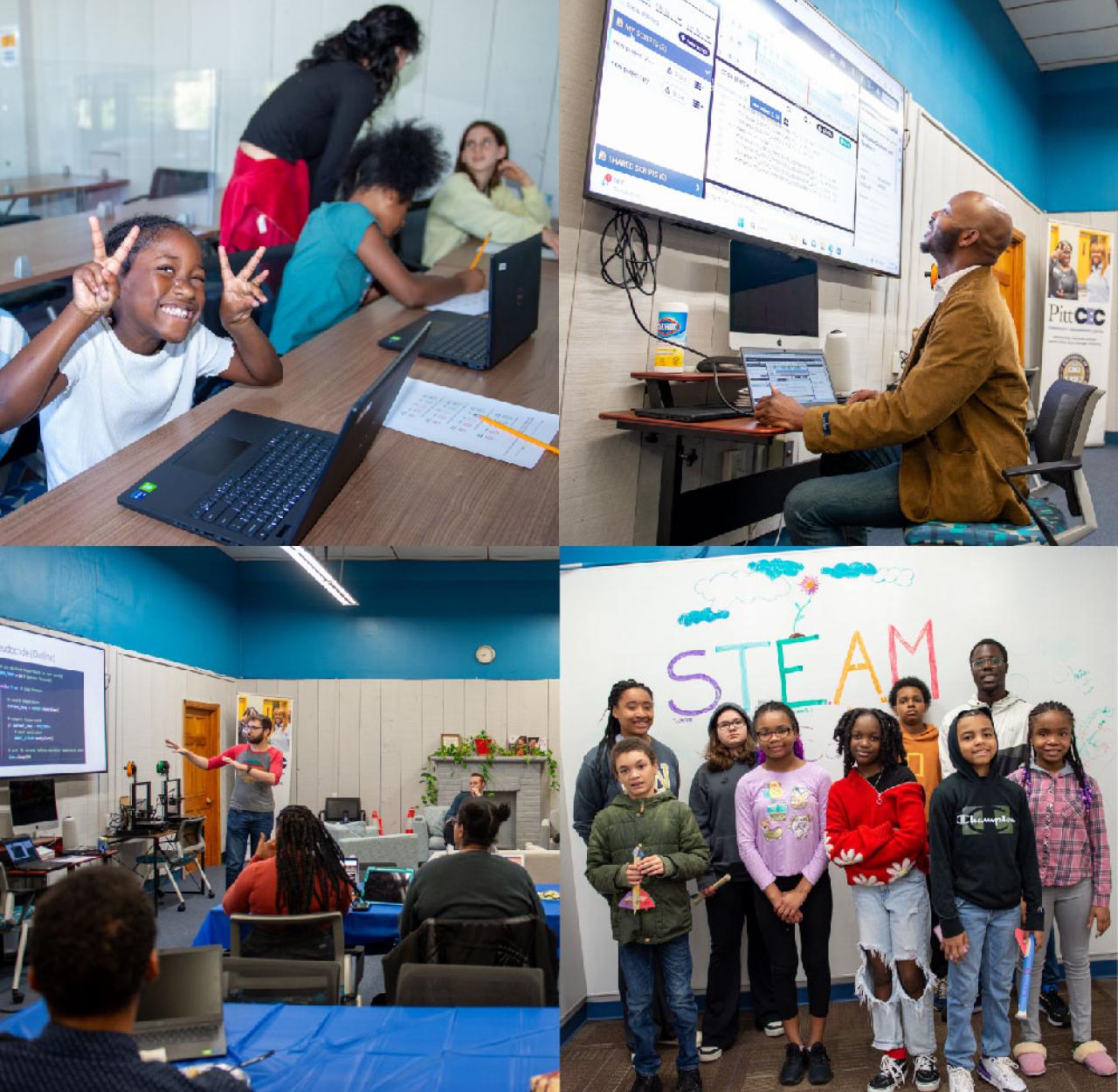 collage image of community members and events at the cec in the hill district