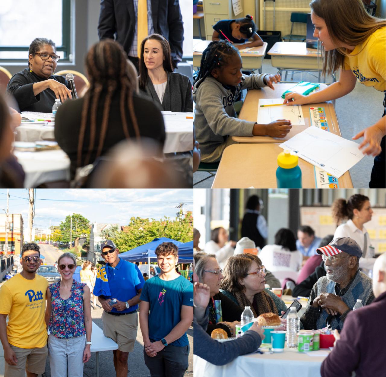 collage image of community members and events throughout our neighborhood commitments